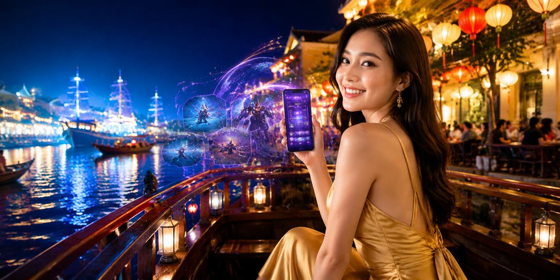 Người chơi thư giãn tại quán cà phê Hội An trong khi trải nghiệm giải trí trực tuyến có trách nhiệm